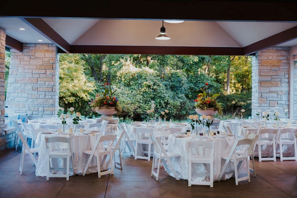 10 Outdoor Pavilion Reception Tables at The Grove Redfield Estate RW